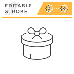 Gift editable stroke line icon