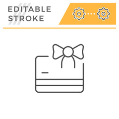 Gift card editable stroke line icon