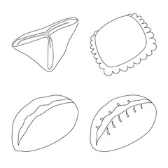 Vector illustration of food and dish symbol. Set of food and cooking vector icon for stock.