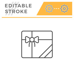 Gift editable stroke line icon