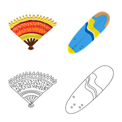 Vector illustration of and travel icon. Collection of and traditional stock vector illustration.