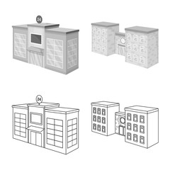 Vector illustration of construction and building icon. Collection of construction and estate stock vector illustration.