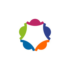 Community and adoption care logo design vector template