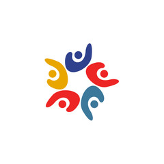 Community and adoption care logo design vector template