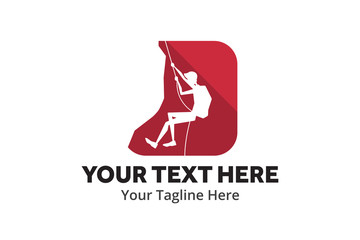 adventure climber unique simple logo creative design in flat style with color . hiker traveler creative simple logo creative design in flat style with color