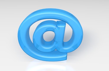 3d illustration of "at" simbol on white background