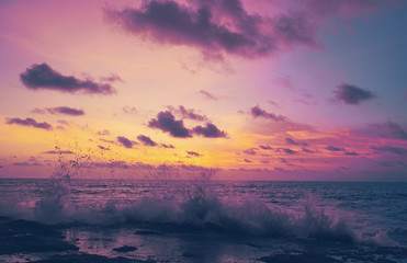 Landscape. Sunset over the sea