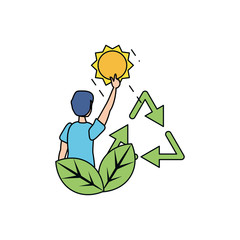 Avatar man and leaves design