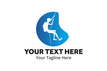 adventure climber unique simple logo creative design in flat style with color . hiker traveler creative simple logo creative design in flat style with color