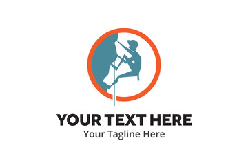 adventure climber unique simple logo creative design in flat style with color . hiker traveler creative simple logo creative design in flat style with color