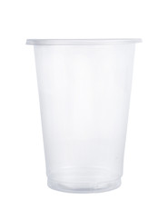 Plastic glass isolated on white background with clipping path
