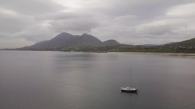 Aerial footage of Croagh Patrick in County Mayo