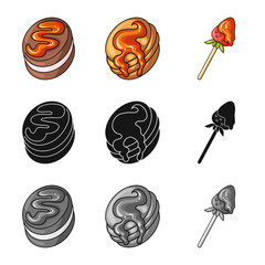 Vector illustration of confectionery and culinary logo. Collection of confectionery and product stock vector illustration.