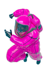 bio hazard man running for his life in a white background