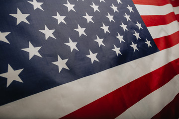 Fototapeta premium United States of America flag. Image of the american flag flying in the wind.