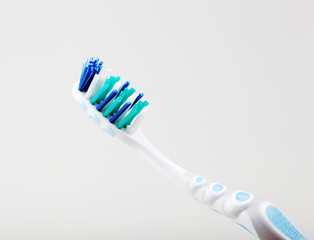 Plastic Toothbrush Against White Background