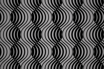 The geometric pattern with wavy lines. Seamless vector background. White and black texture. Simple lattice graphic design