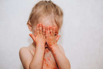 A little beautiful and charismatic girl loves to eat and play with wood in the kitchen. She closed...