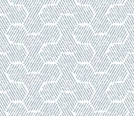 Foto op Plexiglas 3D Abstract geometrisch patroon met strepen, lijnen. Naadloze vectorachtergrond. Wit en blauw ornament. Eenvoudig rooster grafisch ontwerp