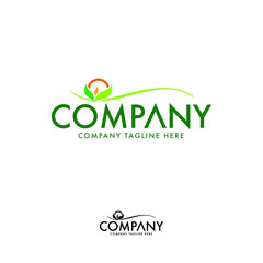 Creative natural and agriculture logo design template