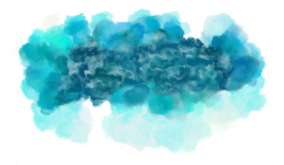 watercolor light sea green, pale turquoise and sky blue color graphic background illustration painting