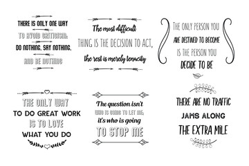 Set of Calligraphy sayings for print. Vector Quotes about business money and success
