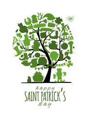 Obraz premium Saint Patrick Day, art tree. Invitation banner for your design