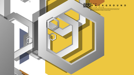 Abstract geometric background with hexagon, middle ages color composition. Vector illustration