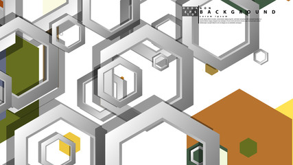 Abstract geometric background with hexagon, middle ages color composition. Vector illustration