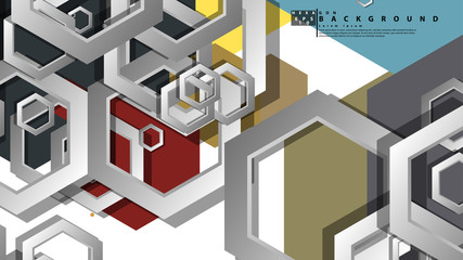 Abstract geometric background with hexagon, middle ages color composition. Vector illustration