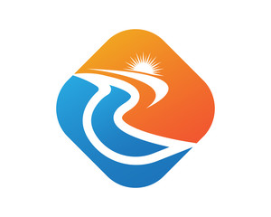 R Letter River Logo Template vector icon illustration design