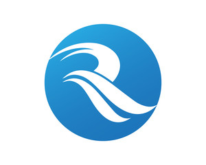 R Letter River Logo Template vector icon illustration design