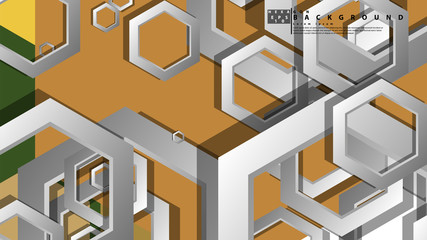 Abstract geometric background with hexagon, middle ages color composition. Vector illustration