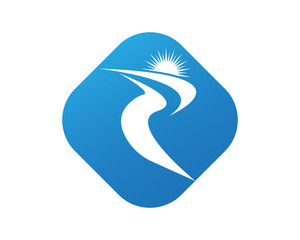 R Letter River Logo Template vector icon illustration design