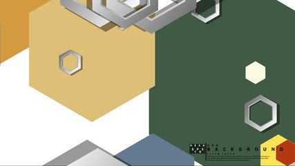 Abstract geometric background with hexagon, middle ages color composition. Vector illustration