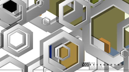 Abstract geometric background with hexagon, middle ages color composition. Vector illustration