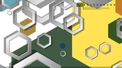 Abstract geometric background with hexagon, middle ages color composition. Vector illustration