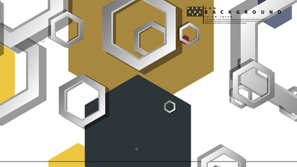 Abstract geometric background with hexagon, middle ages color composition. Vector illustration