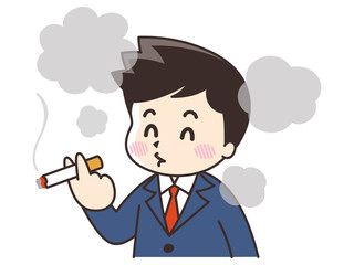タバコを吸うビジネスマン