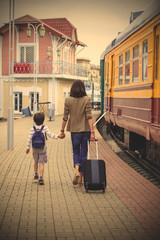 young couple walking in the street