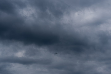 Blue storm clouds before the rain, dramatic sky