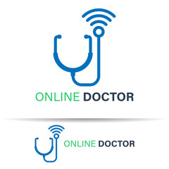 Online doctor logo Template Design on white background