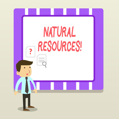 Handwriting text Natural Resources. Conceptual photo materials that occur in nature and used for economic gain