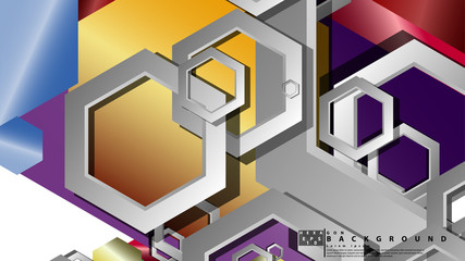 Abstract geometric background with hexagon jewels color compositions. Vector illustration