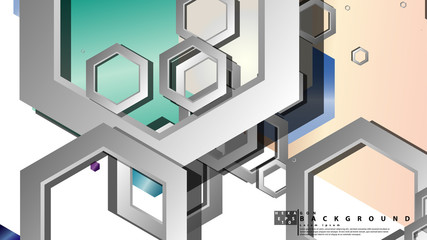 Fototapeta premium Abstract geometric background with hexagon jewels color compositions. Vector illustration