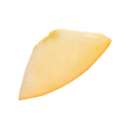 slice of yellow melon isolated on white background