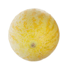 fresh yellow melon isolated on white background