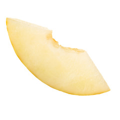 slice of yellow melon isolated on white background