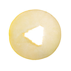 ring of yellow melon isolated on white background
