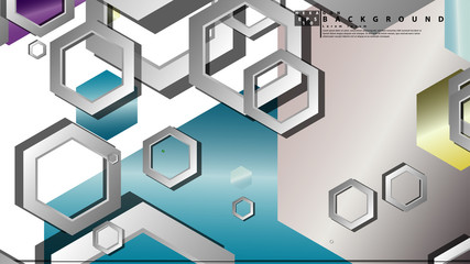 Abstract geometric background with hexagon jewels color compositions. Vector illustration